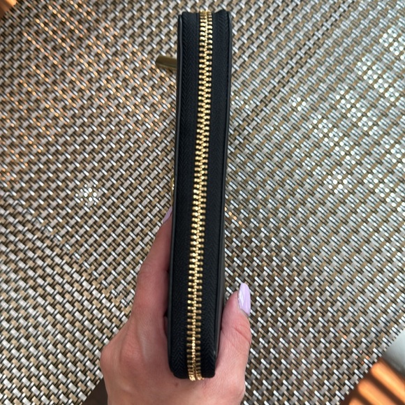 Tory Burch Black Zip Wallet with Gold Accent - Picture 3 of 5